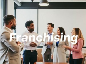 Întâlnire de afaceri despre finanțarea francizelor.