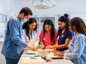 Colaborare între profesioniști în îngrijirea sănătății inovatoare.